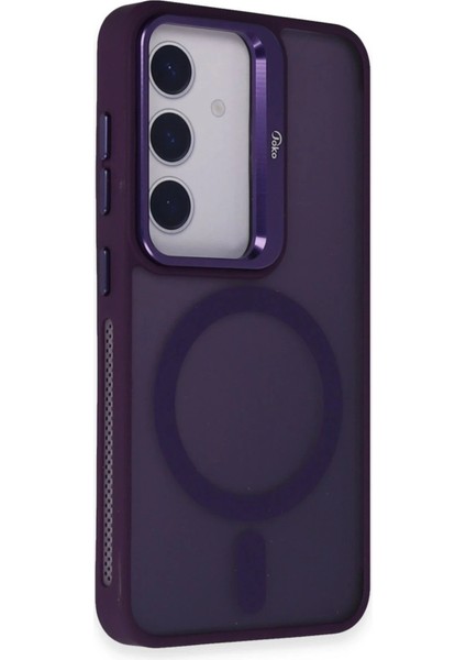 Samsung Galaxy S24 Flet Lens Magsafe Kapak - Derin MOR-(5796) - ME001W-51OPW6