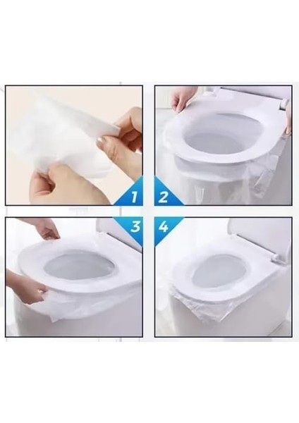 Klozet Kapak Örtüsü Dispenseri, Tek Kullanımlık Hijyenik - 50 Adet, Seyahat, Otel, Avm, Okul,