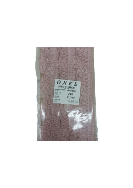 Dantel Polyester Güpür Bant Pudra 14,80 Metre En 3 cm ON-745-PU