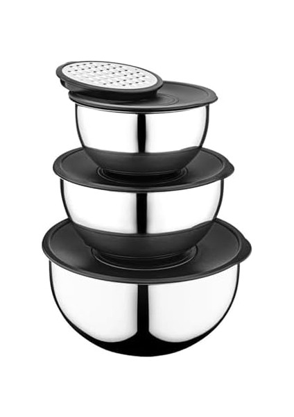 Bambum Rose Steel - 3&apos;lü Metal Karıştırma Kabı