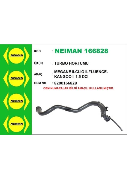 Turbo Hortumu Megane Iı-Clıo Iı-Fluence-Kangoo Iı 1.5 Dcı