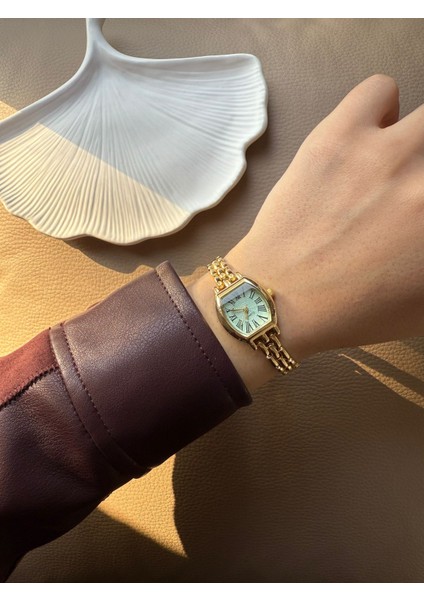 Retro Minimal Metal Kordon Vintage Kadın Kol Saati Içi Mavi fiyatları