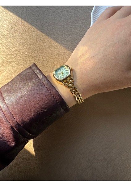 Retro Minimal Metal Kordon Vintage Kadın Kol Saati Içi Mavi indirimleri