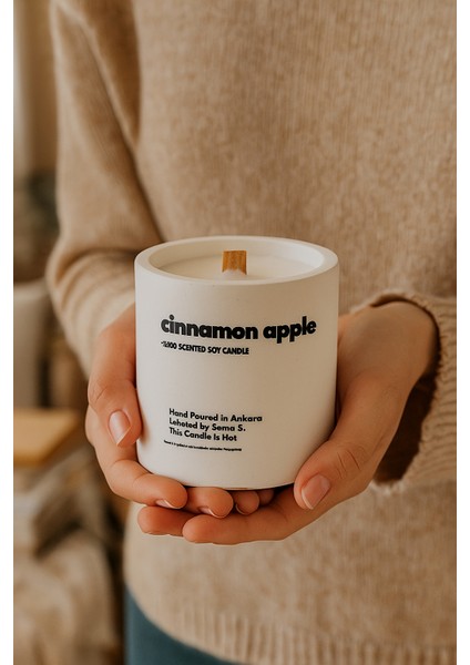 : Cinnamon Apple : Modern Beyaz Beton Mum (Elma, Tarçın) modelleri