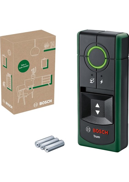 & Truvo Duvar Dedektörü (Tek Tuşla Kolay Kullanım, Metallerin ve Akım Geçen Kabloların Tespiti, Duvarda 70MM&APOS;YE Kadar Çalışma Maesafesi, Geri Dönüştürülmüş Malzemeden Katon Kutu)