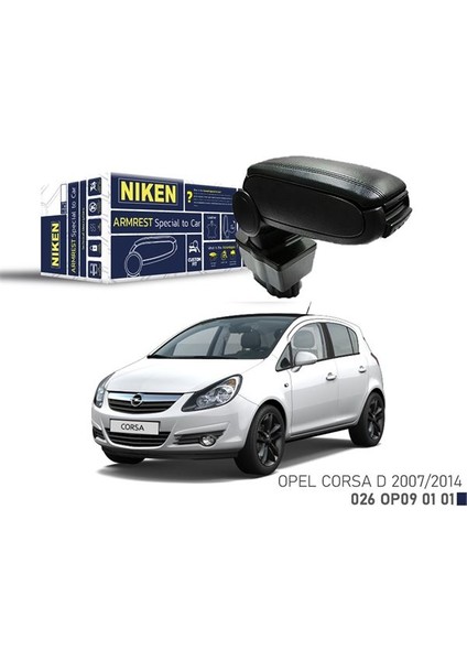 Opel Corsa D 2007-2014 Araca Özel Kol Dayama Siyah
