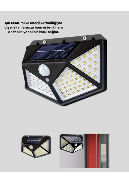 100 LED Solar Lamba Hareket Algılamalı Bahçe Duvar Dış Mekan Aydınlatma - BI001V-4YVRQ3 fiyatları