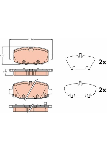 GDB2321 Arka Fren Balatası Jeep Compass 16> 68353597AA-K68353597AA