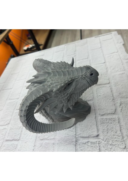 3D Ejderha Başı Heykeli Koleksiyonluk Dekoratif Figür 22X17 cm - BI001V-4YVON7 modelleri