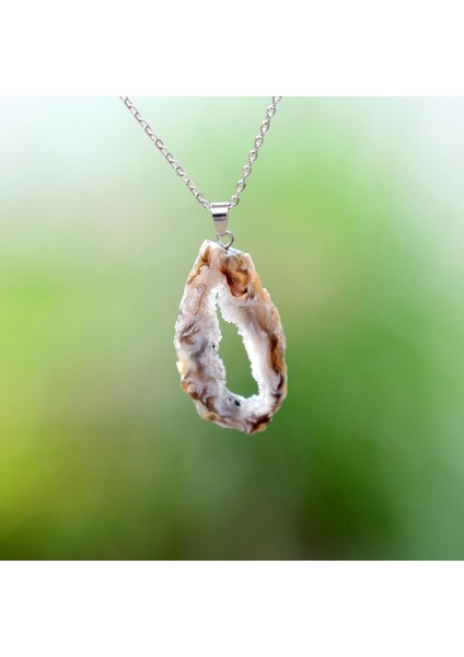 Kalsedon Taşı Çelik Kolye fiyatları