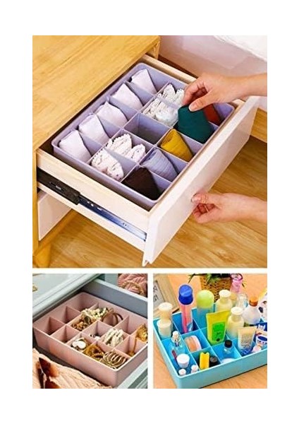 Kapaksız Dolap Içi 15 Bölmeli Çekmece Düzenleyici Plastik Hobi Kutusu Takı Makyaj Saklama Kabı Organizer (Beyaz) fiyatları