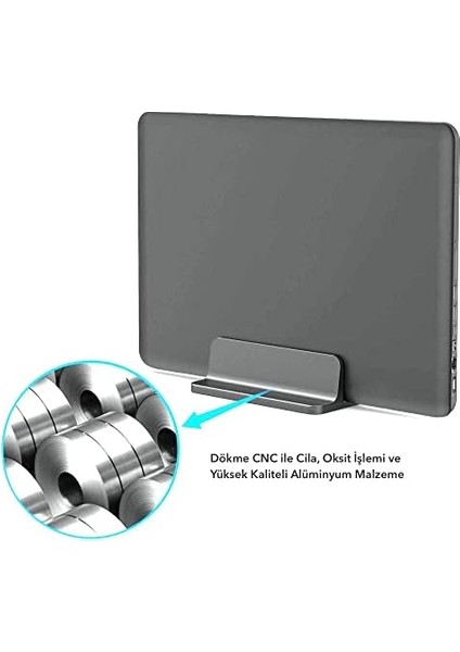 > N17 Dikey Genişliği Ayarlı Laptop Standı Space Gray modelleri