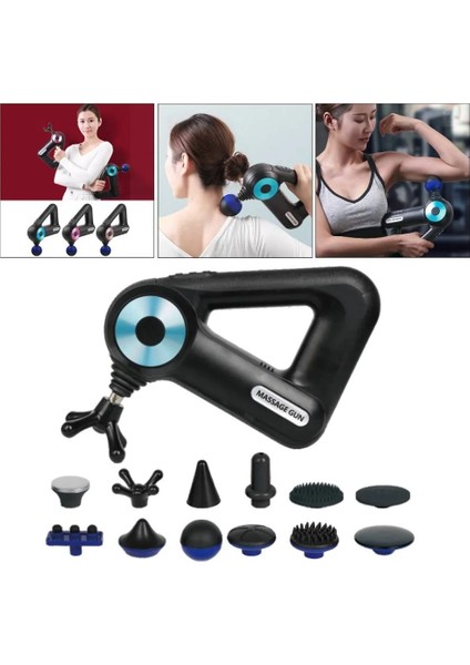 Masaj Aleti/tabancası | 12 Başlıklı - 2000MAH - Sessiz Motor - Derin Doku Masajı - 1800-3200RPM