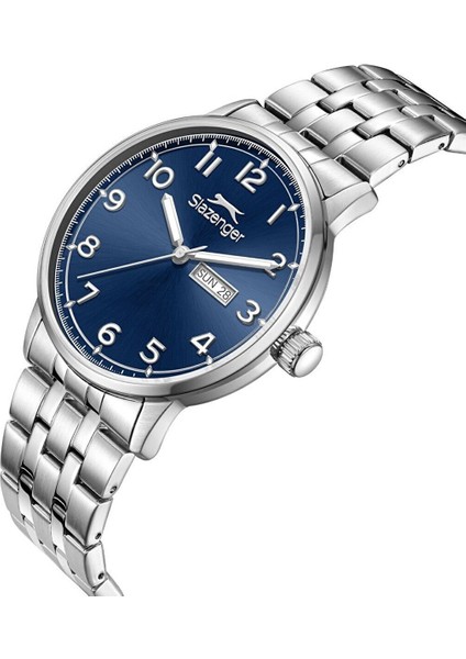 SL.09.2560.2.07 Erkek Kol Saati – 43 mm – Çelik Kordon – Mavi Kadran – Takvim modelleri