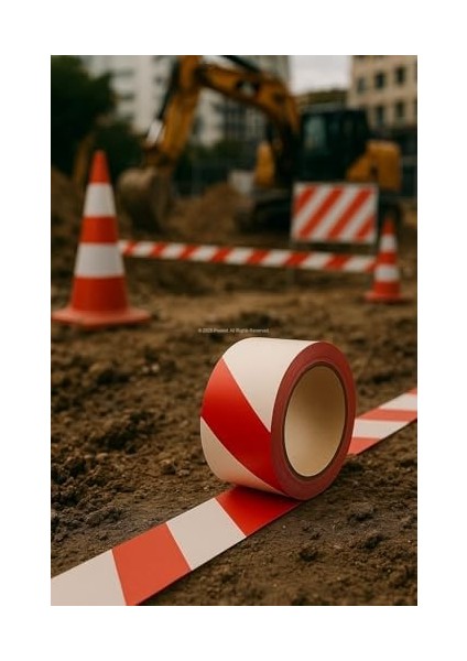 Ikaz Bandı, Güvenlik Uyarı Bandı, Plastik, Şeritli Bariyer Bant, Inşaat, Iş Alanı, Trafik, Tehlike Işareti, Ekonomik (6 cm x 130 M) modelleri