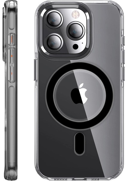 iPhone 14 Pro Kılıf Crystal Magsafe Kapak - Siyah