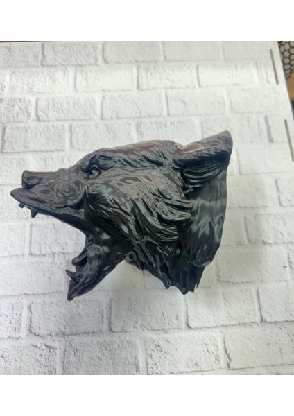 3D Siyah Ayı Başı Duvar Dekoru Modern Asılabilir Heykel 25X19 cm - BI001V-4YVP50