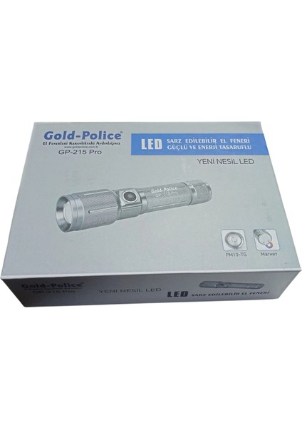 Bfs Gold Police GP-215 Pro Şarjlı El Feneri PM10 LED Mıklatıslı fiyatları