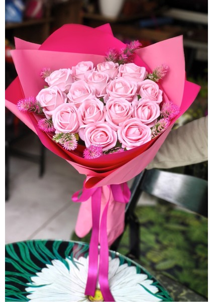 15'li Pembe Kadife Gül Buketi Nişan Söz Özel Günler Için Hediyelik Buket fiyatları