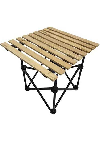 Katlanır Ahşap Tablalı Kamp Masası 50X50 cm