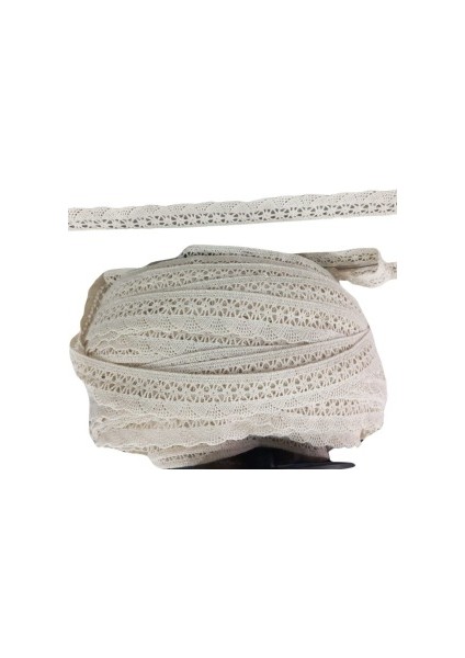 Kopanaki Dantel En 4 cm Şeritli Krem 5 Metre