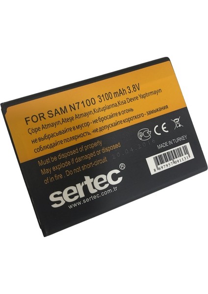 Samsung Galaxy Note 2 / N7100 Uyumlu Batarya
