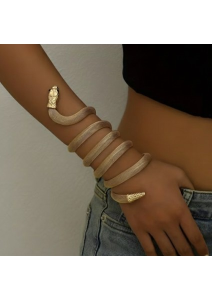 Çok Amaçlı Yılan Figürlü Vücut, Kol, Boyun ve Saç Aksesuarı - Gold Renk