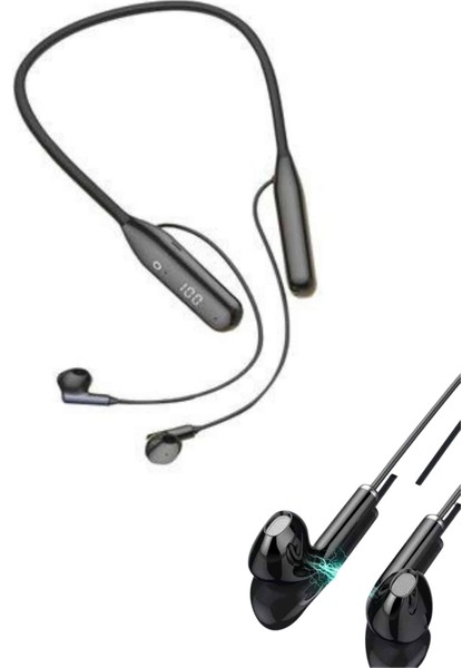 100 Saat Kablolu Boyun Askılı Dijital Göstergeli Bluetooth Kulaklığı - ME001W-51M7Q0 modelleri