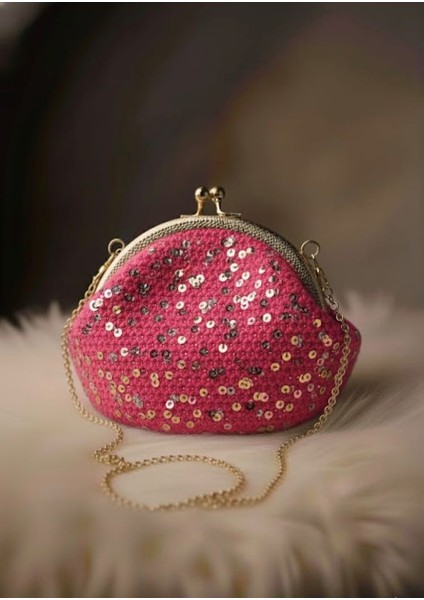 ✨ El Yapımı Işıltı Pullu Örgü Portföy Çanta ✨