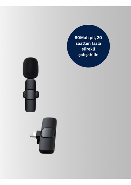 iPhone Uyumlu Çift Mikrofonlu Kablosuz Yaka Seti Profesyonel Ses - ME001W-51S1Z9 modelleri