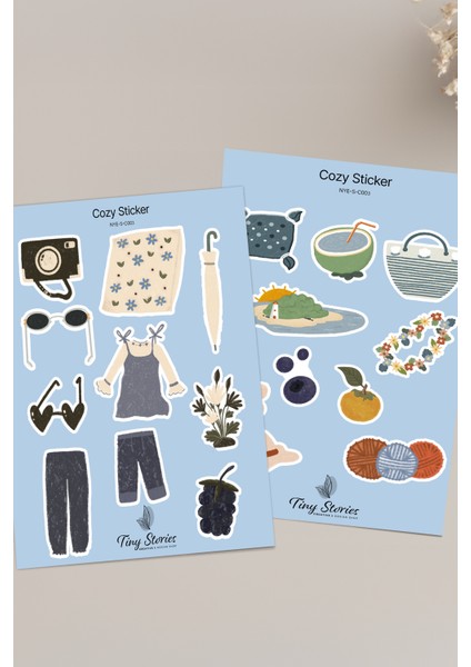 Cozy Temalı Sticker Seti - 6 Adet / Ajanda, Defter,bullet Journal,scrapbook fırsatları