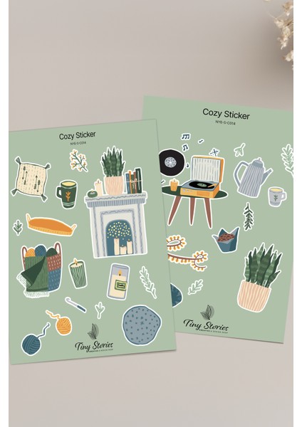 Cozy Temalı Sticker Seti - 6 Adet / Ajanda, Defter,bullet Journal,scrapbook fırsatları