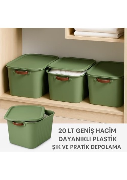 20LT Kapaklı Organizer Kutu – Dayanıklı Plastik Saklama Kutusu, Yan Kulplu, Renkli Büyük Boy Depolama Kutusu (40X30X25CM) (Renk Stok Durumuna Göre Gönderilir) modelleri