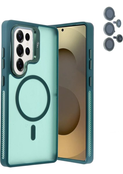 Samsung Galaxy S25 Ultra Flet Lens Magsafe Kapak - Koyu Yeşil