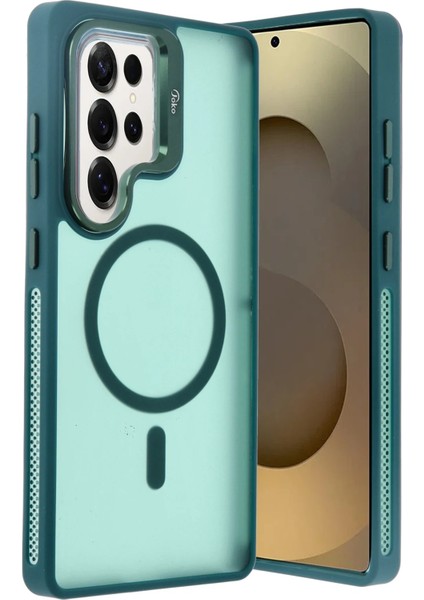 Samsung Galaxy S25 Ultra Flet Lens Magsafe Kapak - Koyu Yeşil fiyatları