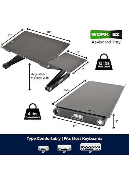 Uncaged Ergonomics Workez Keyboard Tray And Mouse Pad – -P modelleri