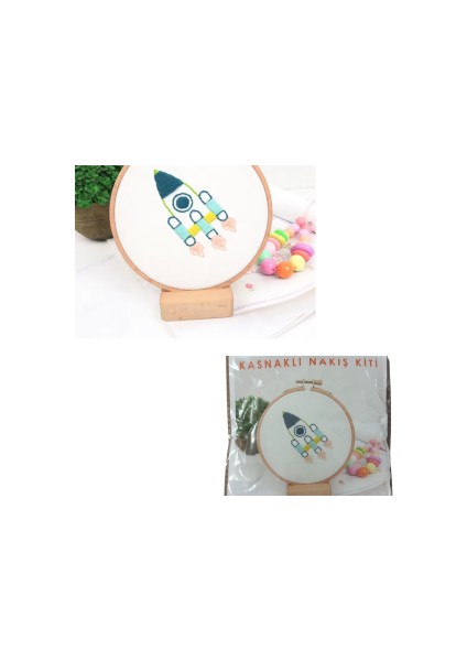 Nakış Kitleri Kasnaklı 8.6 x 6 cm Roket