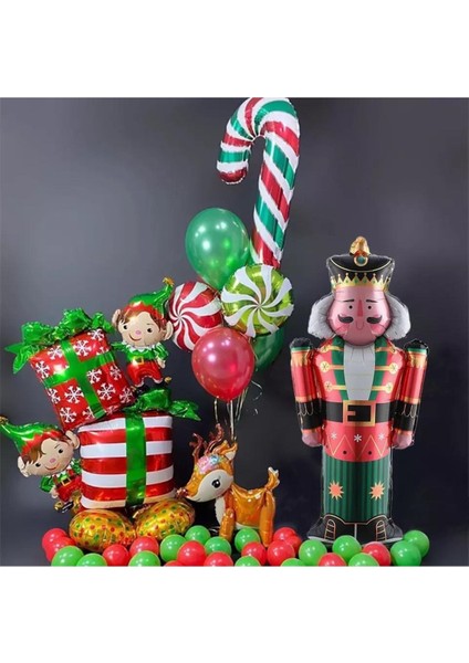 Yılbaşı Temalı Büyük Folyo Kurşun Asker Balon Dekorasyonu, 100CM Yeşil Renk