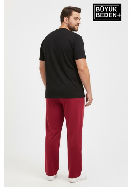 Erkek Büyük Beden New York Baskılı Rahat Kesim Lastikli Bel Paça Reçme Eşofman Altı SPR26EA952-5 modelleri