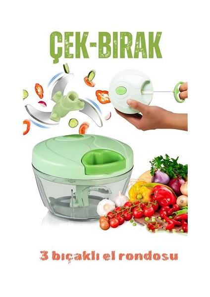 Hsnet Ipli El Rondosu Çek Bırak El Rondosu 3 Bıçaklı 8X12 cm