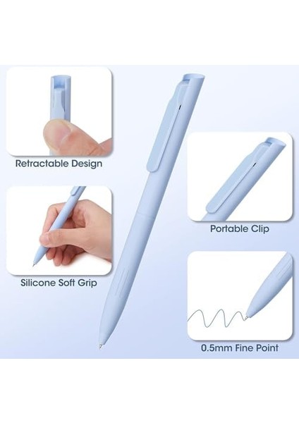 Renkli Jel Kalemler, 6 Adet Hızlı Kuruyan Pastel Mürekkep Kalemi, Lekesiz, Geri Çekmeli Akıcı Yazım Jel Kalem, 0.5mm Ince Uçlu Şık Kalem, Okul Malzemeleri Günlük Not Alma Kırtasiye fiyatları