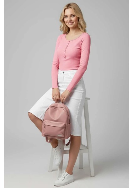 Çıtçıt Detaylı Bluz Pembe T4343