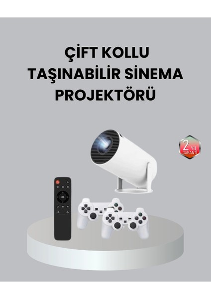 Bfs 4K Wi-Fi 6 Projeksiyon Cihazı – 10.000+ Oyun Desteği, Kablosuz Bağlantı ve Çoklu Giriş Portları