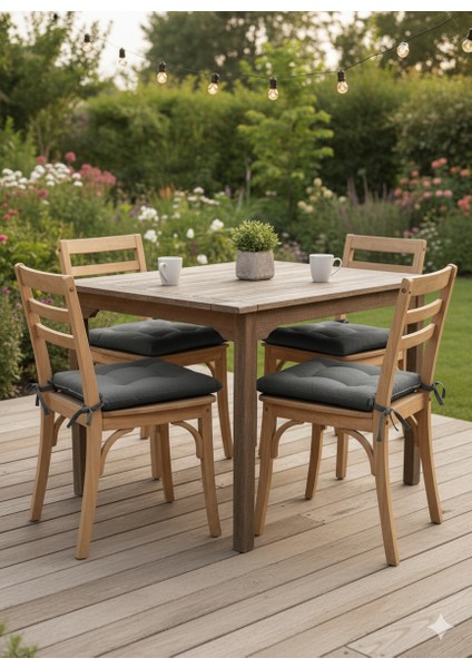 40X40 cm Bağcıklı Sandalye Minderi - Dekoratif Yumuşak Mutfak, Bahçe ve Balkon Minderi fırsatları