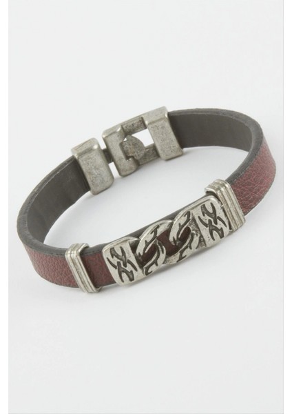 Ieg Zincir Desenli Suni Deri Bileklik