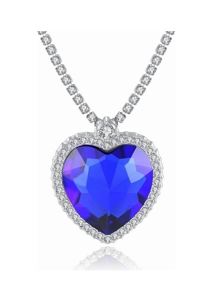 Titanic Kalp Okyanus Kolye Aşk Pırlanta Taş Görünümlü Kolye (Hediye Kutulu)