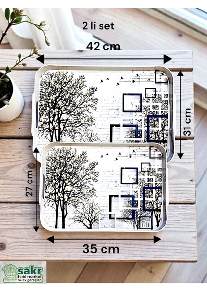 Tepsi Plastik Büyük Küçük Boy Ikili Tepsi Çay Kahve Tepsi sunum tepsisi