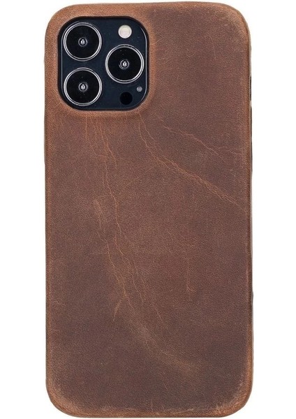 Apple iPhone 13 Pro Max Uyumlu Deri Arka Kapak Rock G2