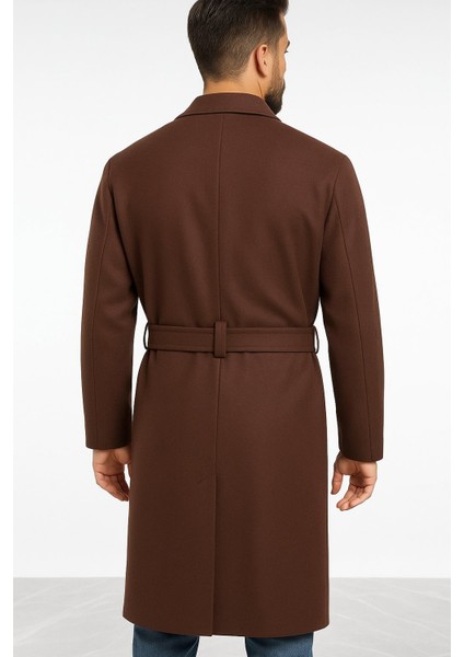 Erkek Kaşe Uzun Palto – Kışlık, Kuşaklı, Şık Modern Tasarım fiyatları