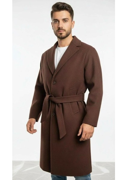Erkek Kaşe Uzun Palto – Kışlık, Kuşaklı, Şık Modern Tasarım modelleri
